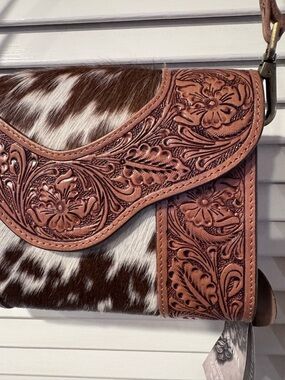 Myra Handcrafted -Hand-tooled Leather Handbag